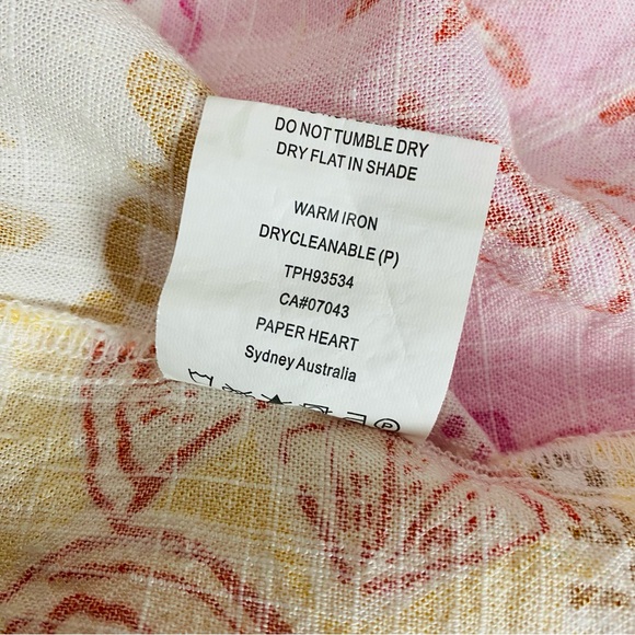 Paper Hearts Citron Amalfi Soleil Linen Blend Coastal Maxi Dress Size L - Picture 7 of 9